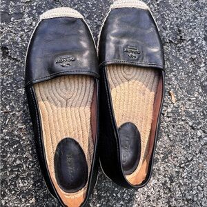 Size 10 Black Lamb Skin Coach Espadrilles